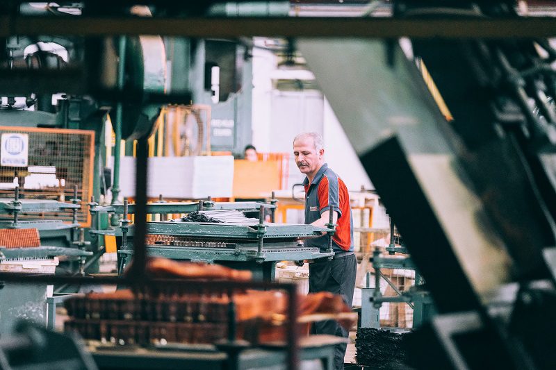 Worker at a manufacturing facility