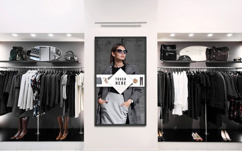 Digital signage LED wall in retail store