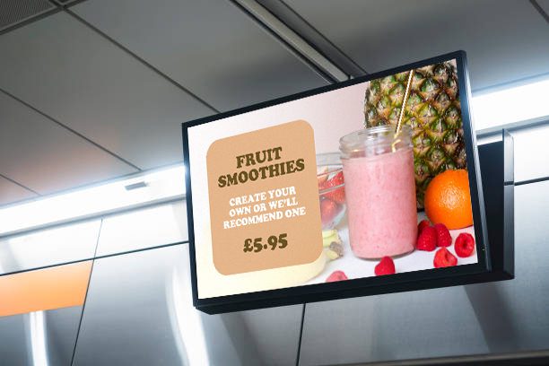 menu board displaying smoothies