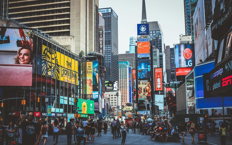 Digital signage in Time Square, New York